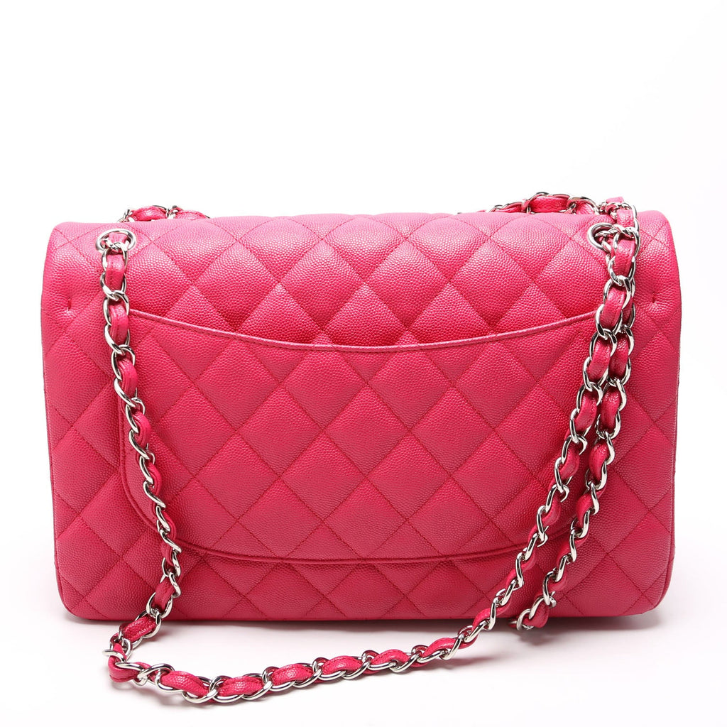 Classic Flap Jumbo Caviar RFID Pink