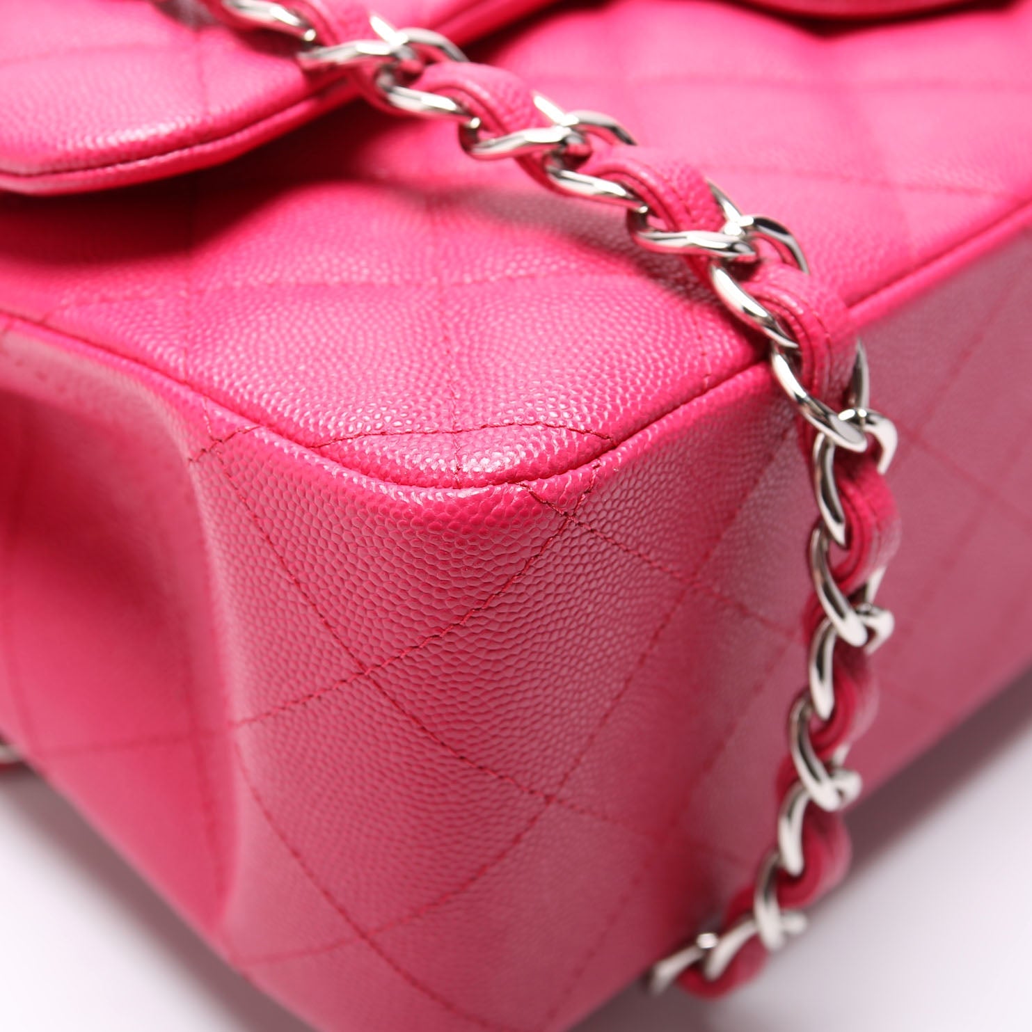 Classic Flap Jumbo Caviar RFID Pink