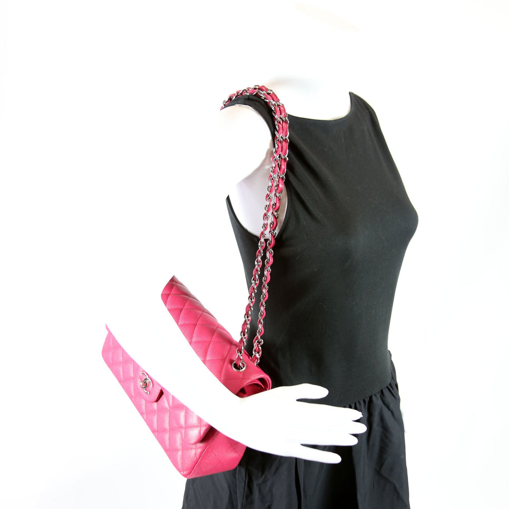 Classic Flap Jumbo Caviar RFID Pink