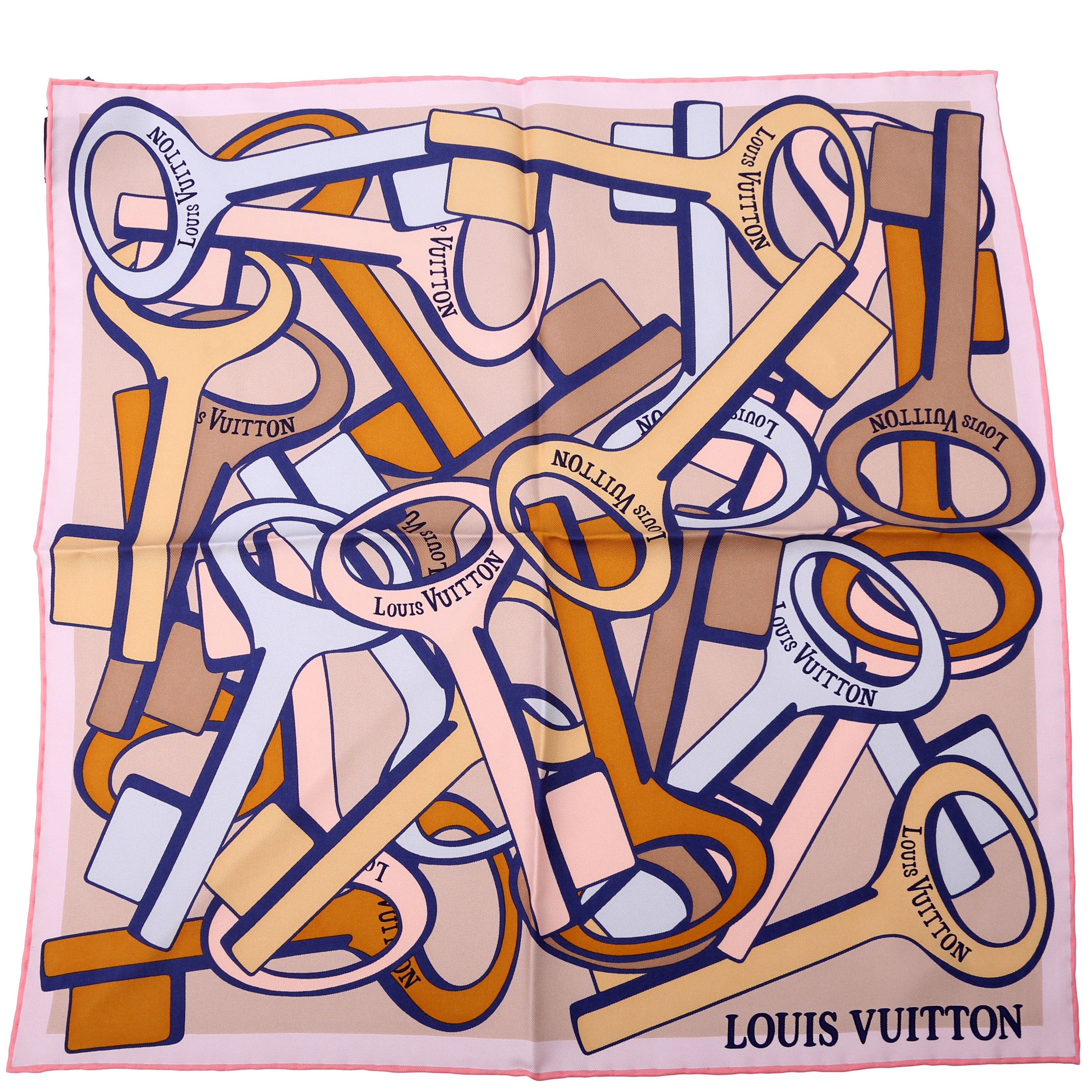 Key To My Heart 45 Silk Scarf Multicolor
