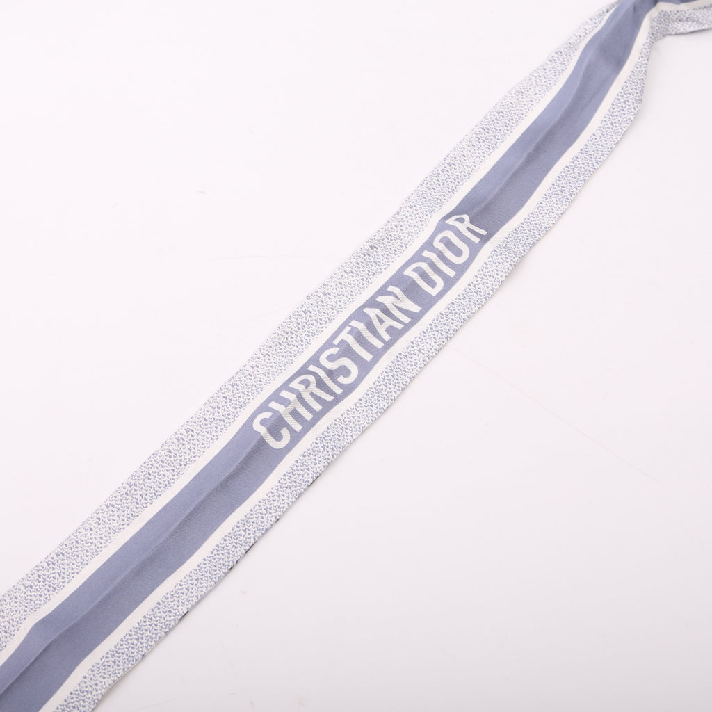 Toile De Jouy Mitzah Twilly Silk Scarf Periwinkle/White
