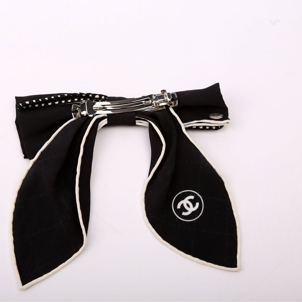 CC Bow Hair Clip Black/White