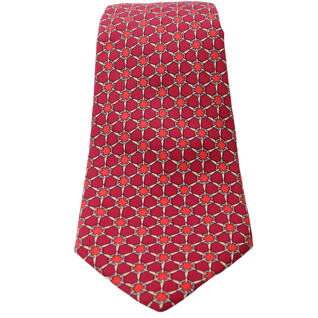 Printed Silk Tie Red