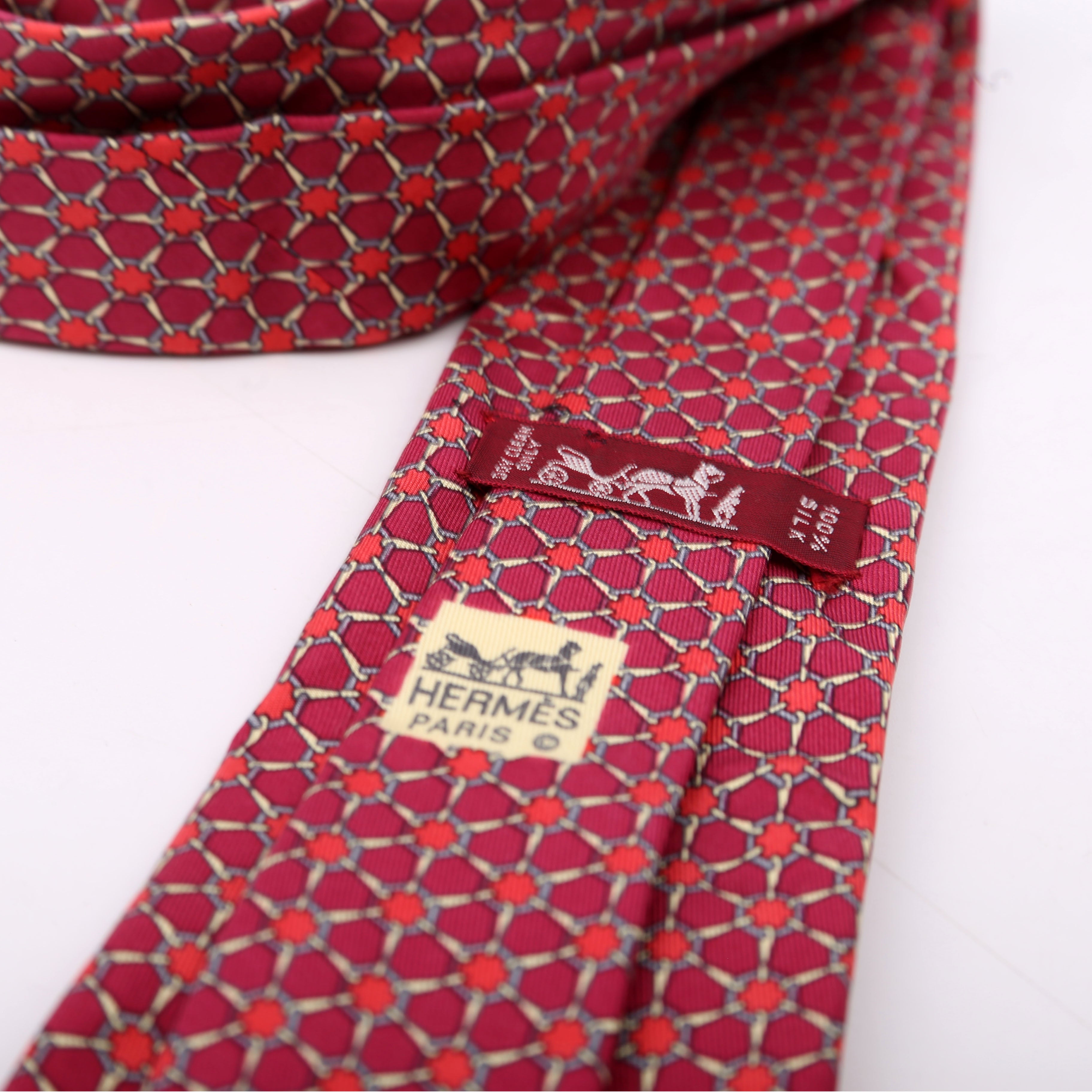 Printed Silk Tie Red