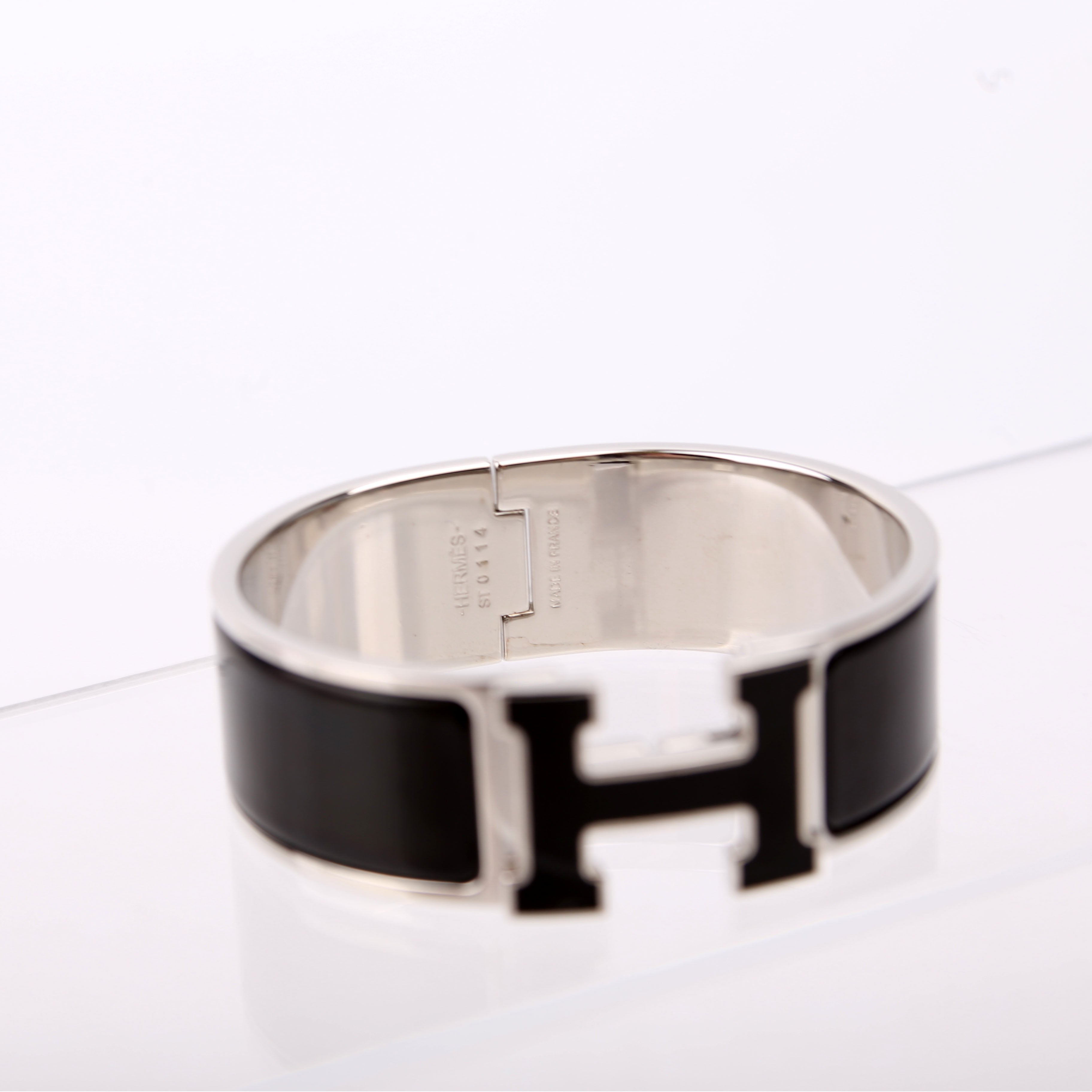 Clic Clac Wide GM Bracelet Silver/Black