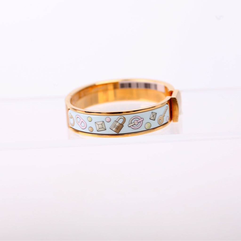 Locky Me Clic Narrow PM Bracelet Gold/Blue