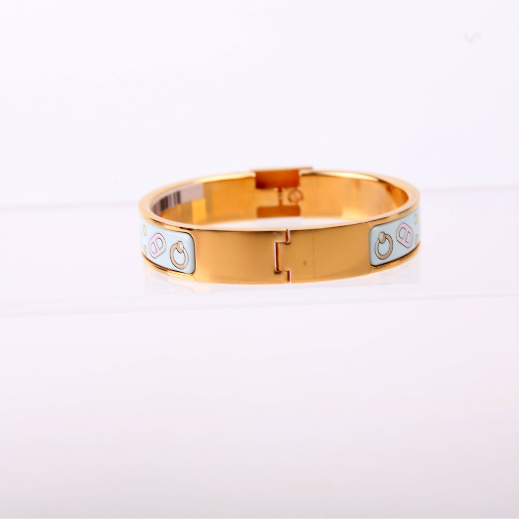Locky Me Clic Narrow PM Bracelet Gold/Blue