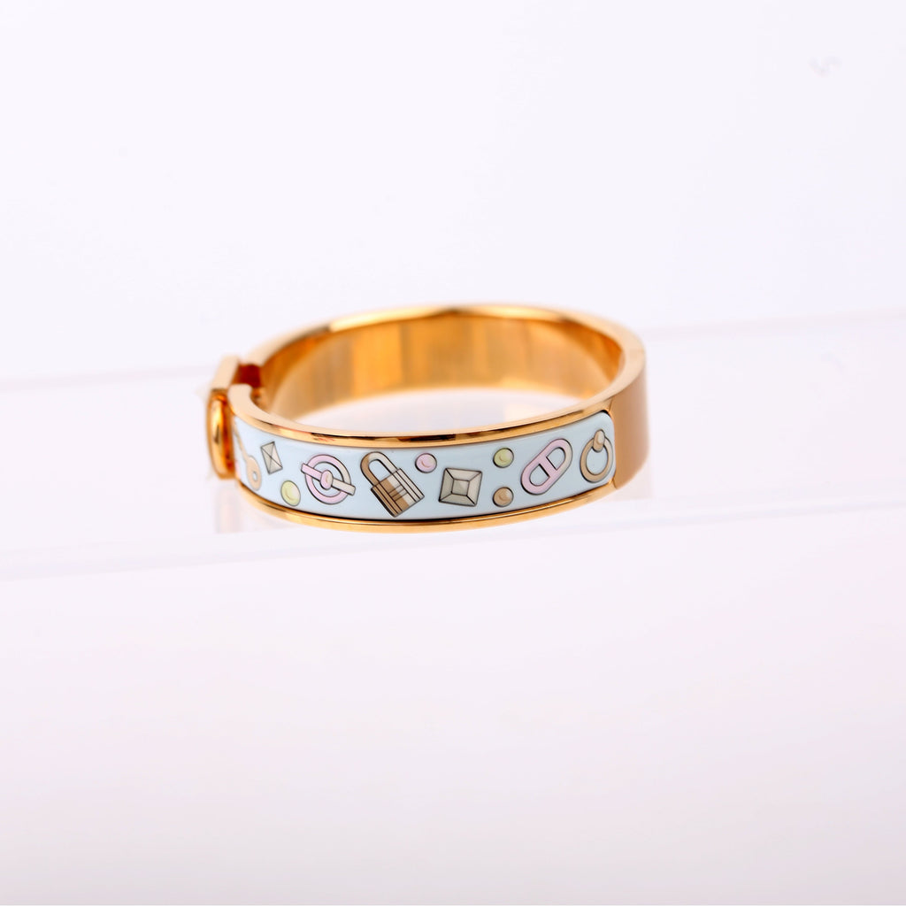 Locky Me Clic Narrow PM Bracelet Gold/Blue