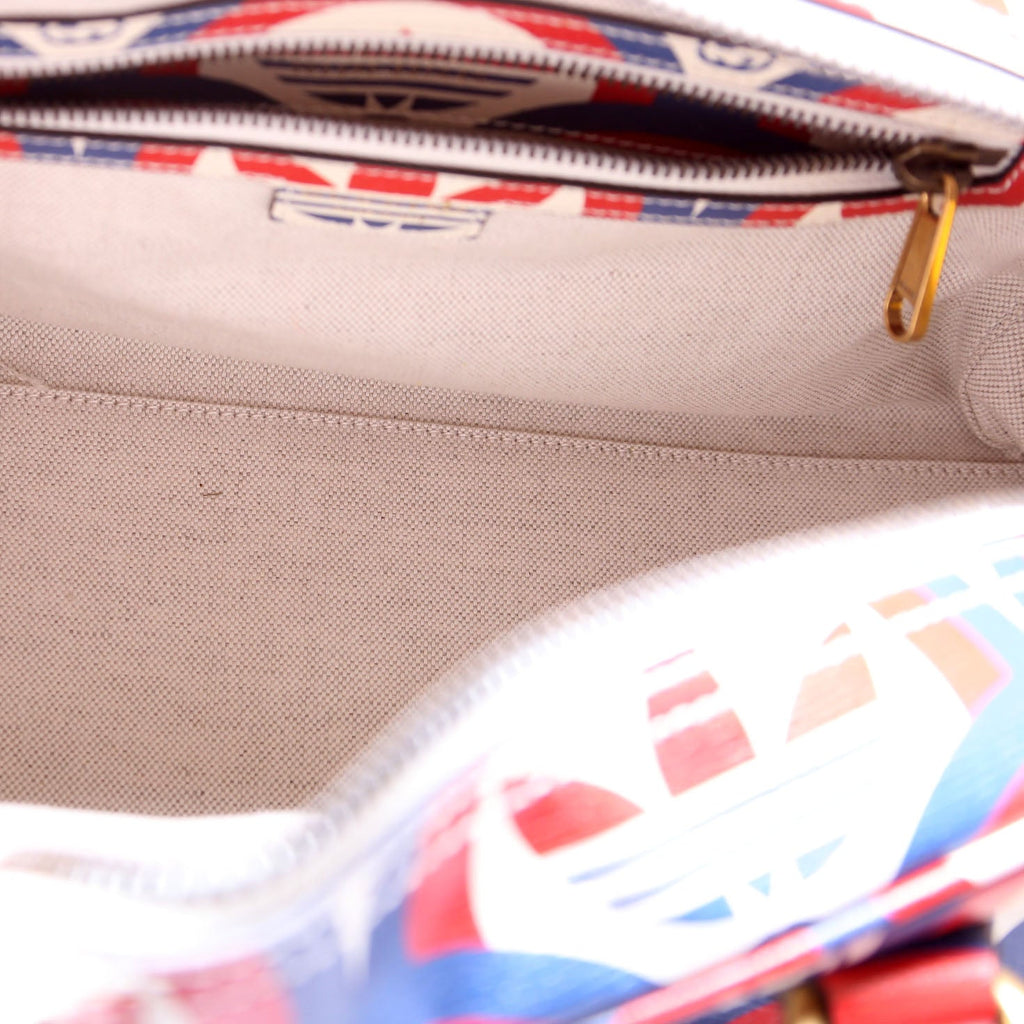 702397 Gucci X Addidas Shangai Web Trefoil Mini Duffle Red/Blue