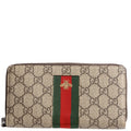 Gucci 408831 Web GG Supreme Zip Around Wallet Bee