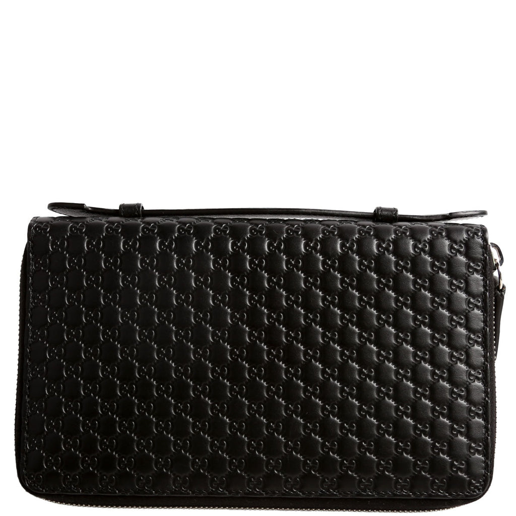 449246 Micro Guccissima Travel Wallet Black