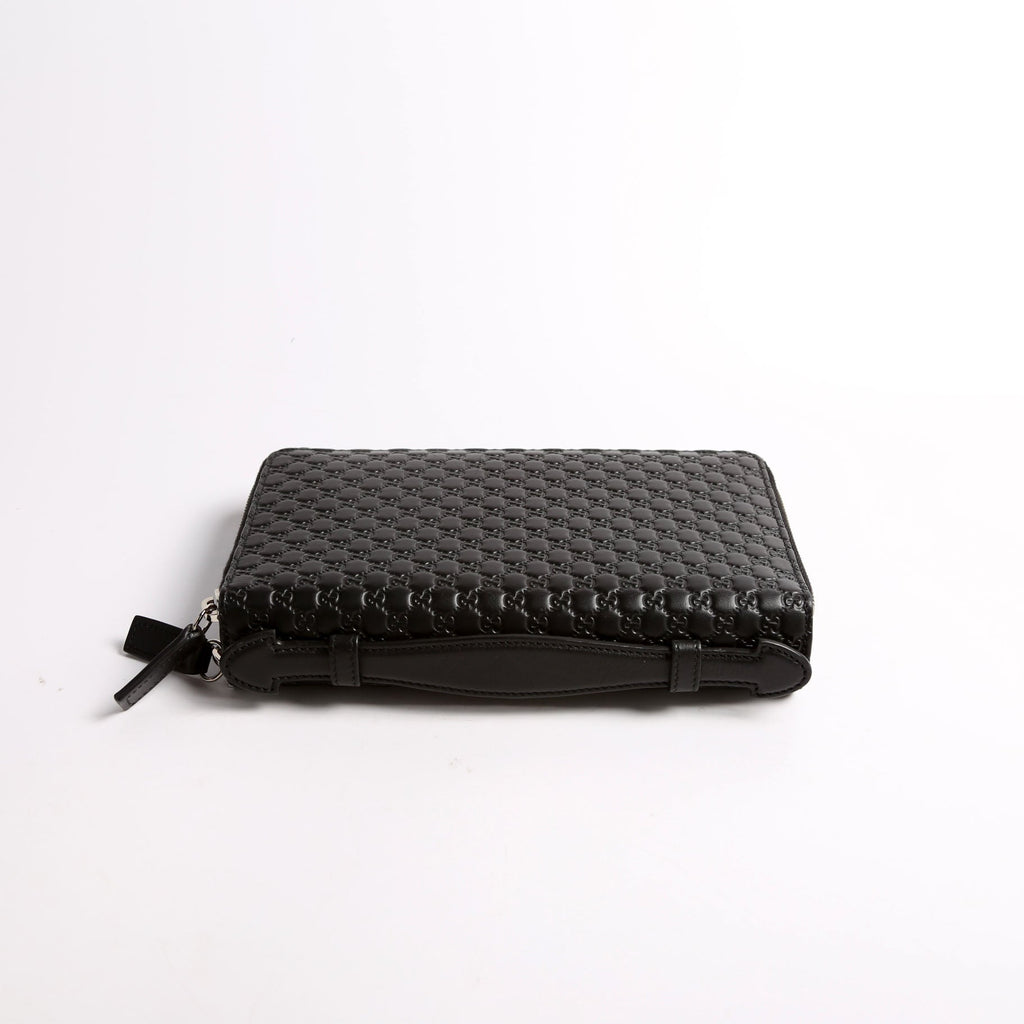 449246 Micro Guccissima Travel Wallet Black