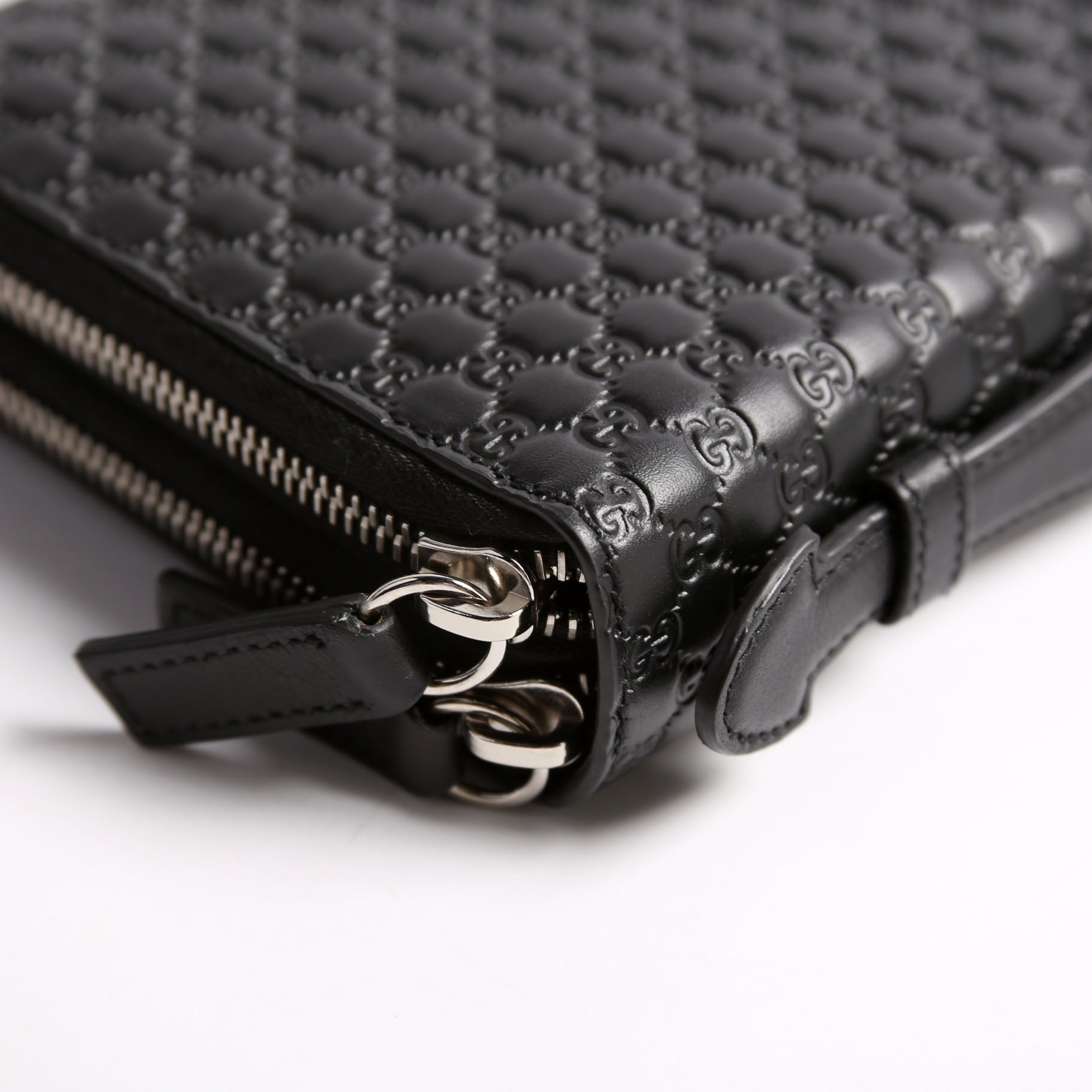 449246 Micro Guccissima Travel Wallet Black