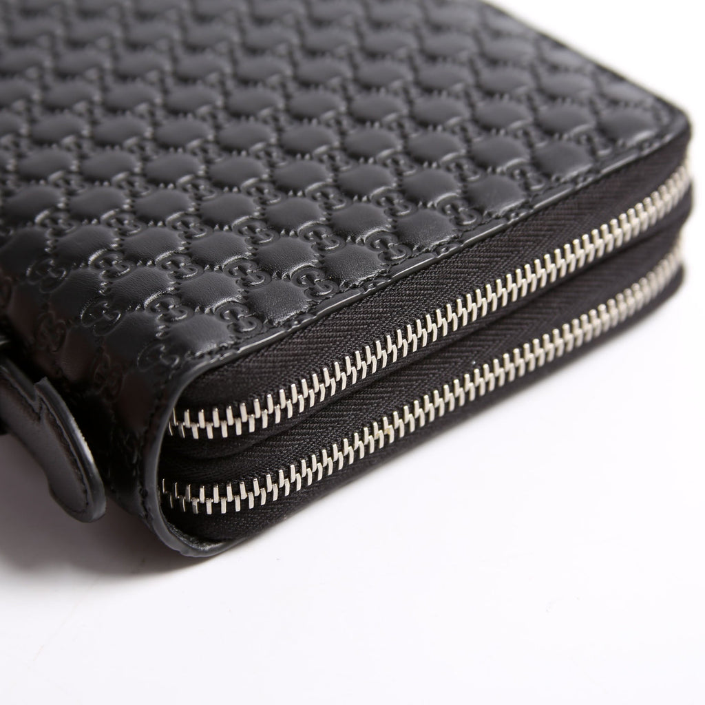 449246 Micro Guccissima Travel Wallet Black