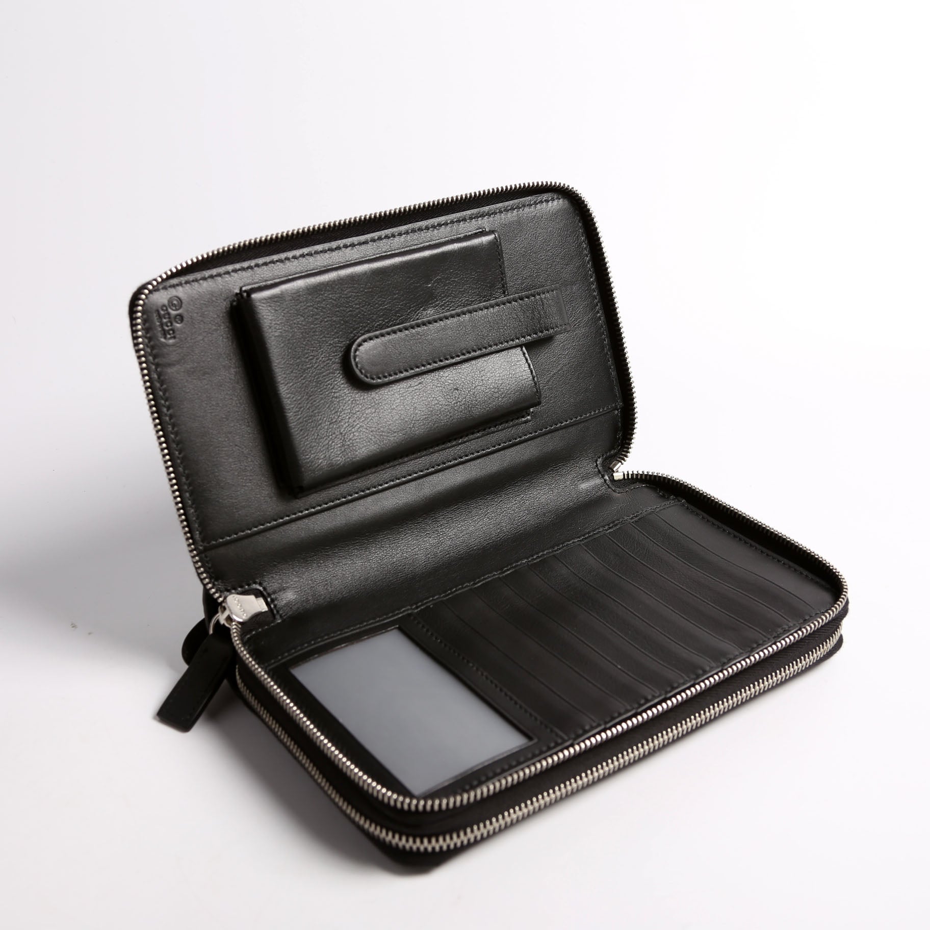 449246 Micro Guccissima Travel Wallet Black