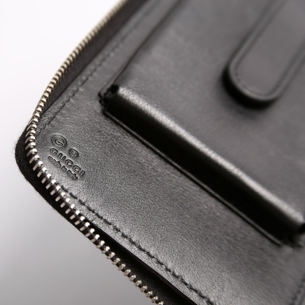 449246 Micro Guccissima Travel Wallet Black