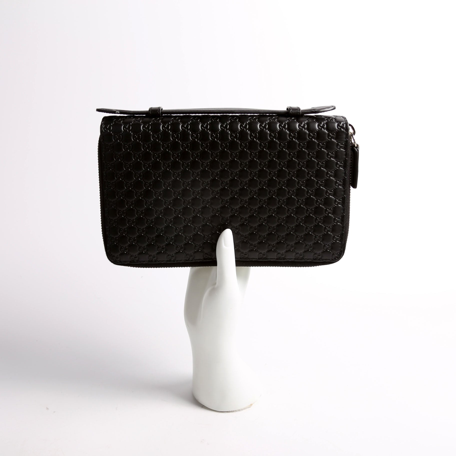 449246 Micro Guccissima Travel Wallet Black