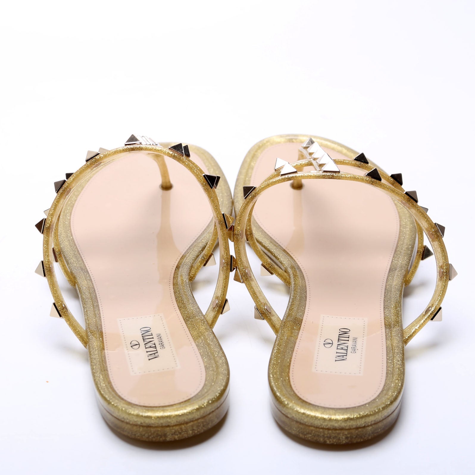 Rockstud Jelly Caged Sandals Size 38 Gold