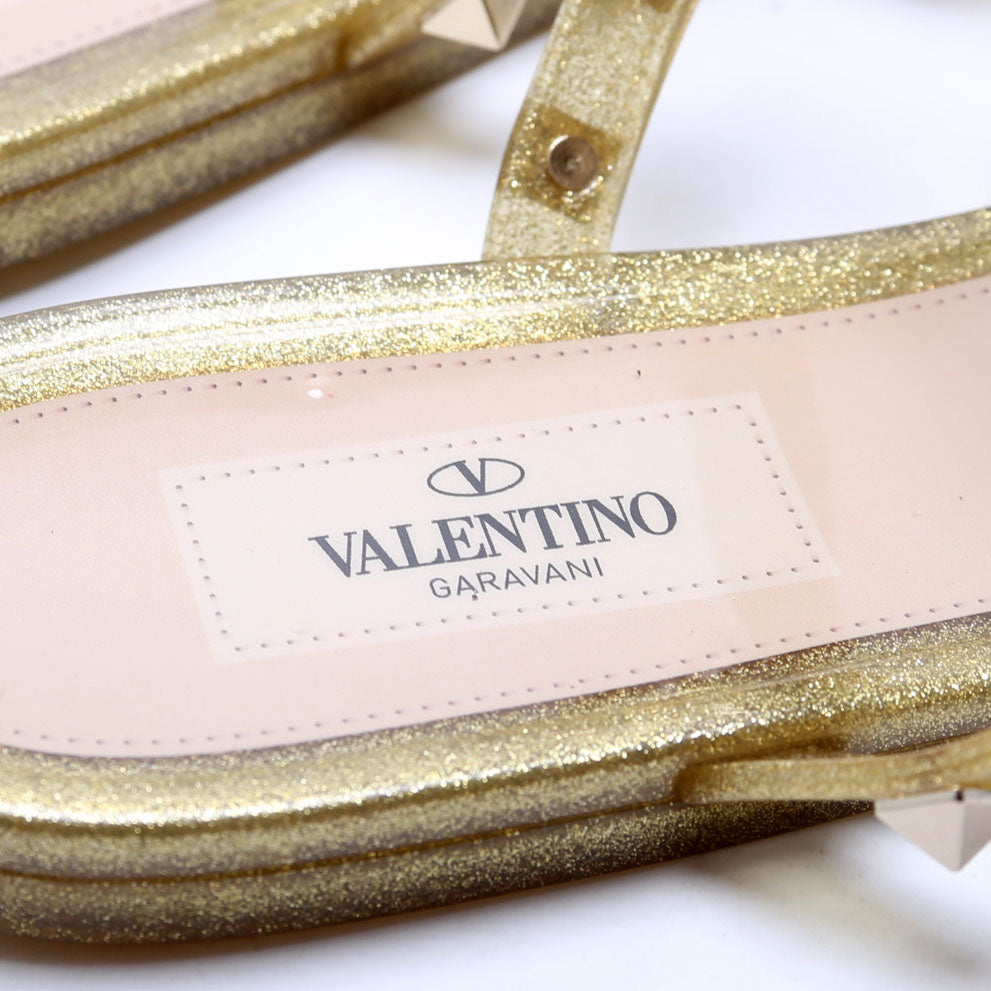 Rockstud Jelly Caged Sandals Size 38 Gold