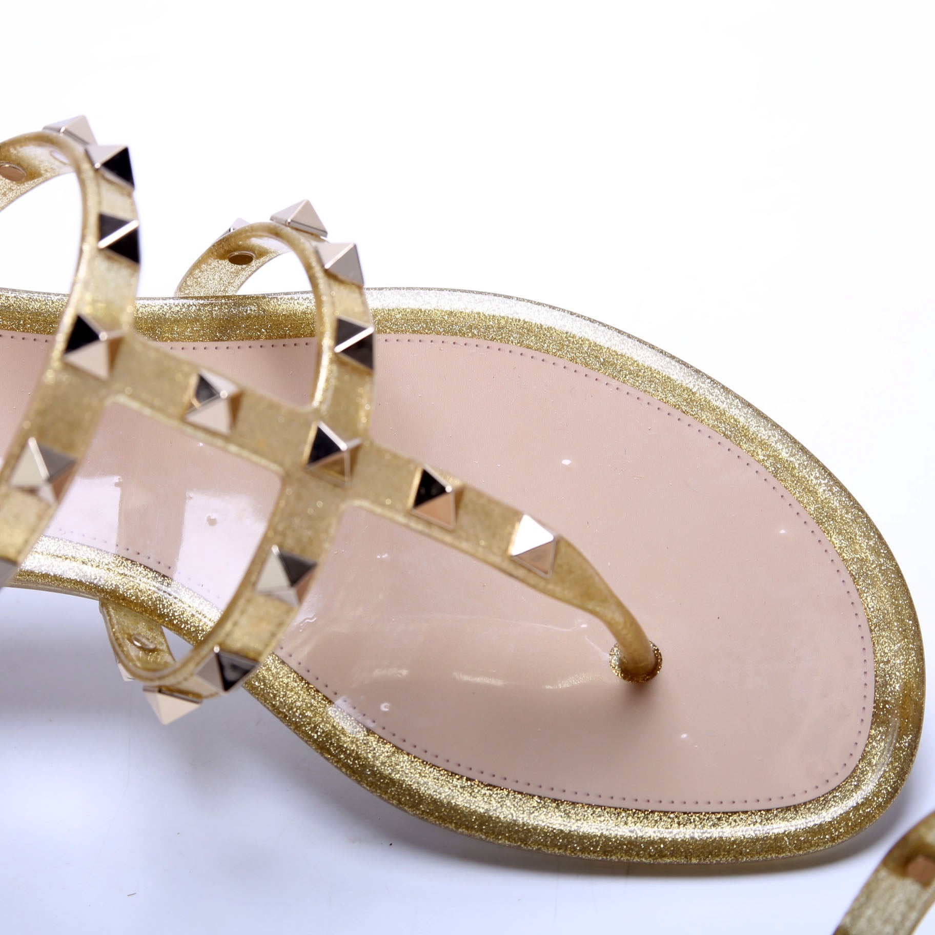 Rockstud Jelly Caged Sandals Size 38 Gold