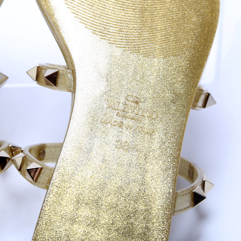 Rockstud Jelly Caged Sandals Size 38 Gold
