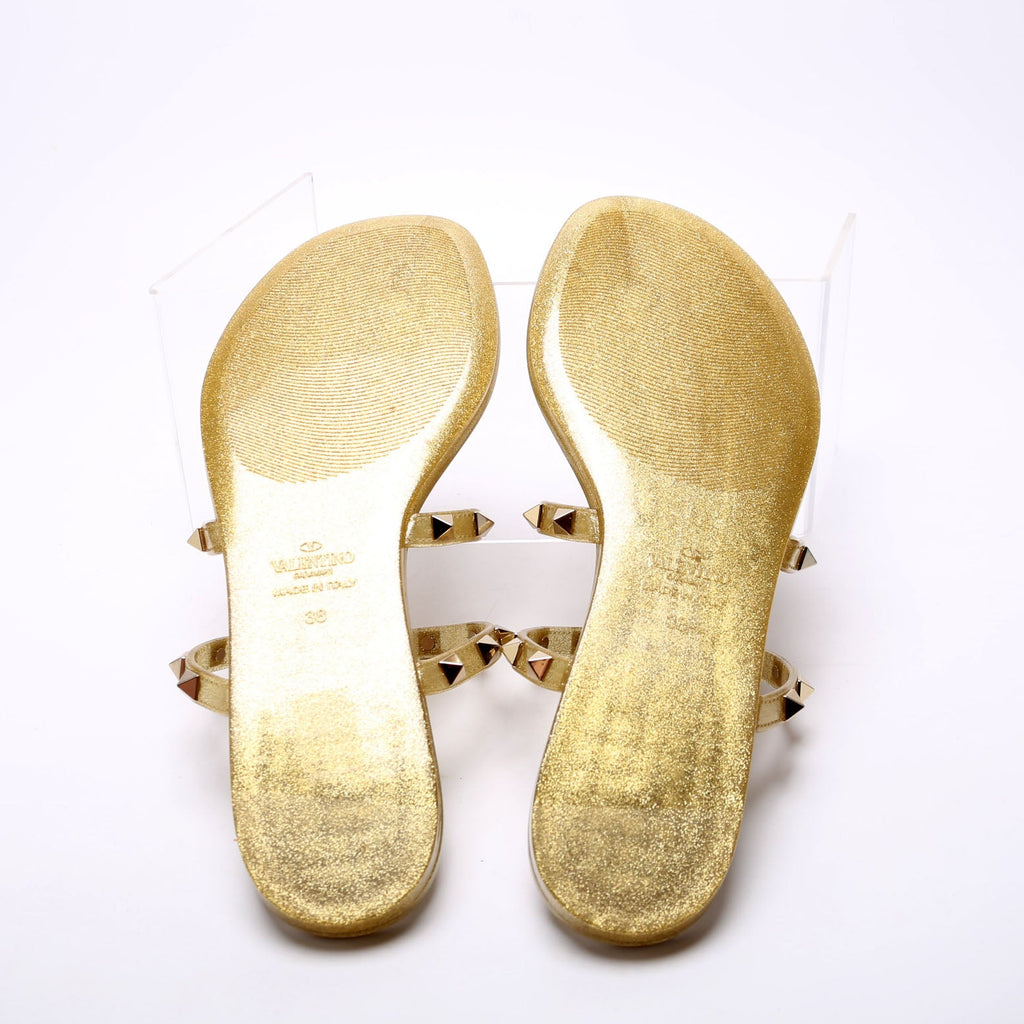 Rockstud Jelly Caged Sandals Size 38 Gold