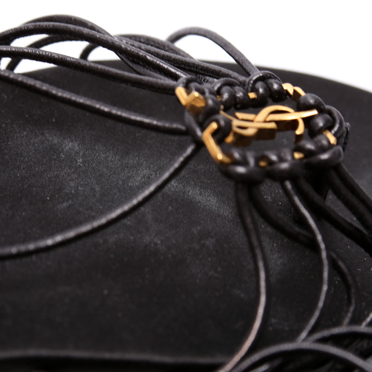 Babylone Smooth Leather Sandals Size 38.5 Black