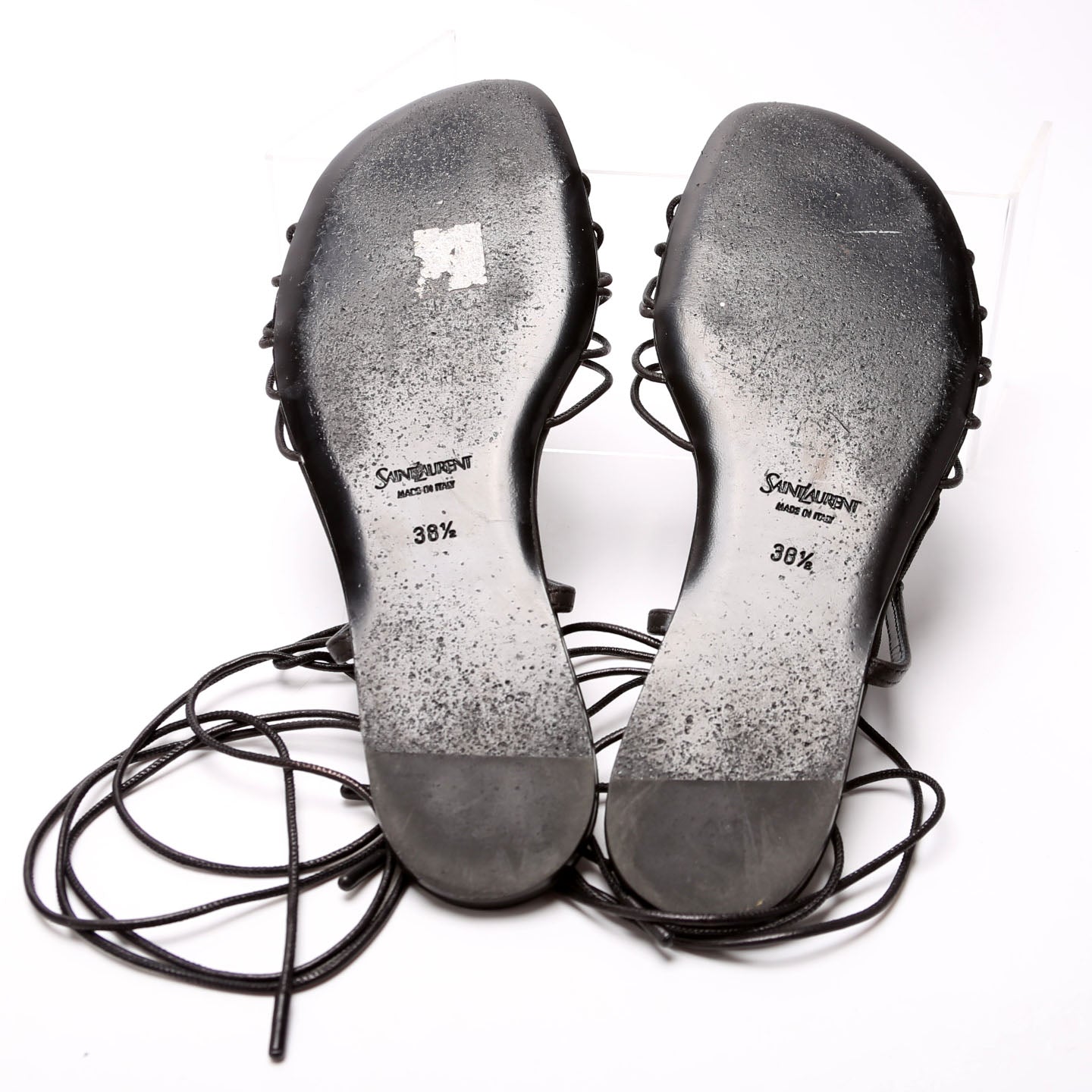 Babylone Smooth Leather Sandals Size 38.5 Black