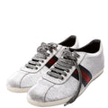 Gucci Ace Web Glitter Sneakers Size 39.5 Silver