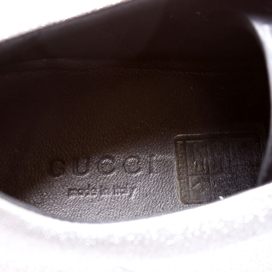 Gucci Ace Web Glitter Sneakers Size 39.5 Silver