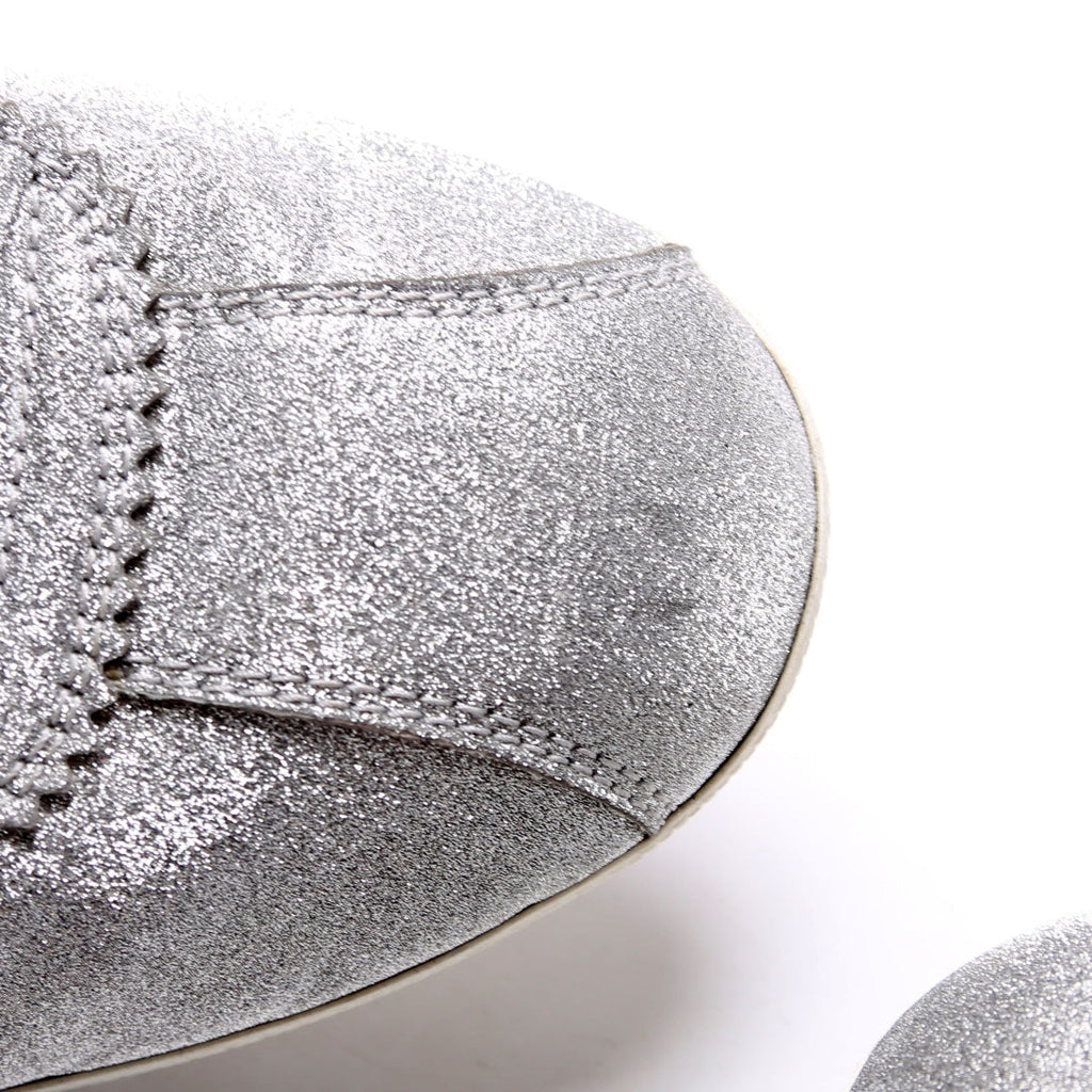 Gucci Ace Web Glitter Sneakers Size 39.5 Silver