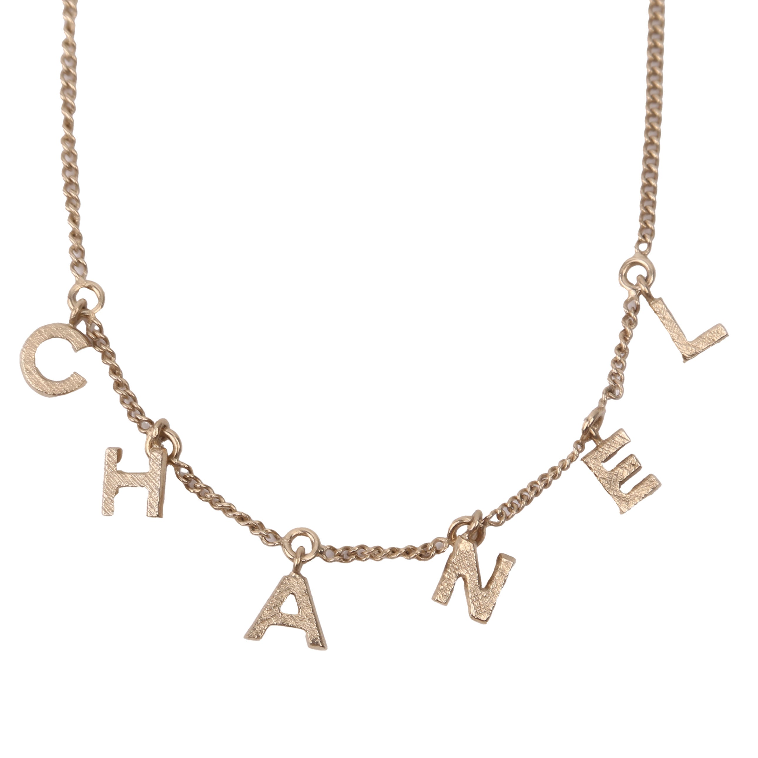 C-H-A-N-E-L Collar Necklace Gold