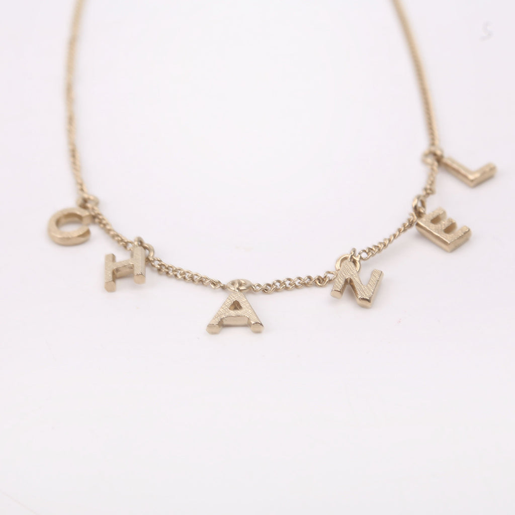 C-H-A-N-E-L Collar Necklace Gold