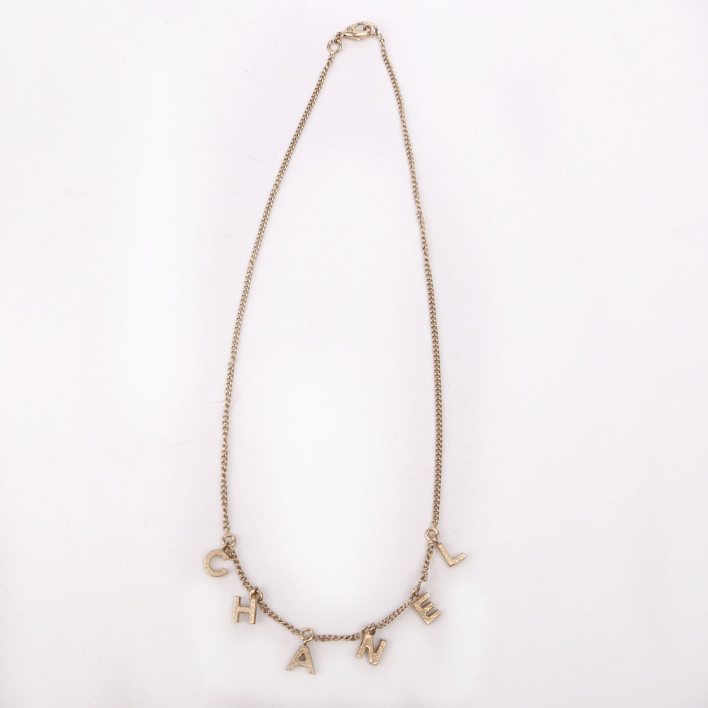 C-H-A-N-E-L Collar Necklace Gold