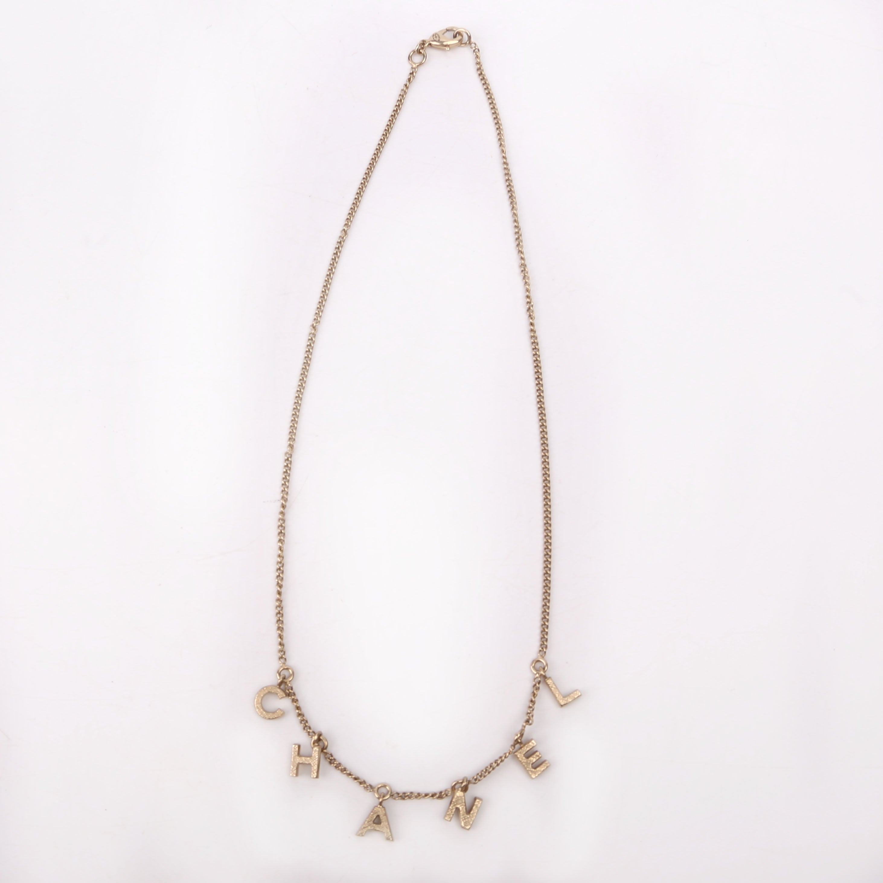 C-H-A-N-E-L Collar Necklace Gold
