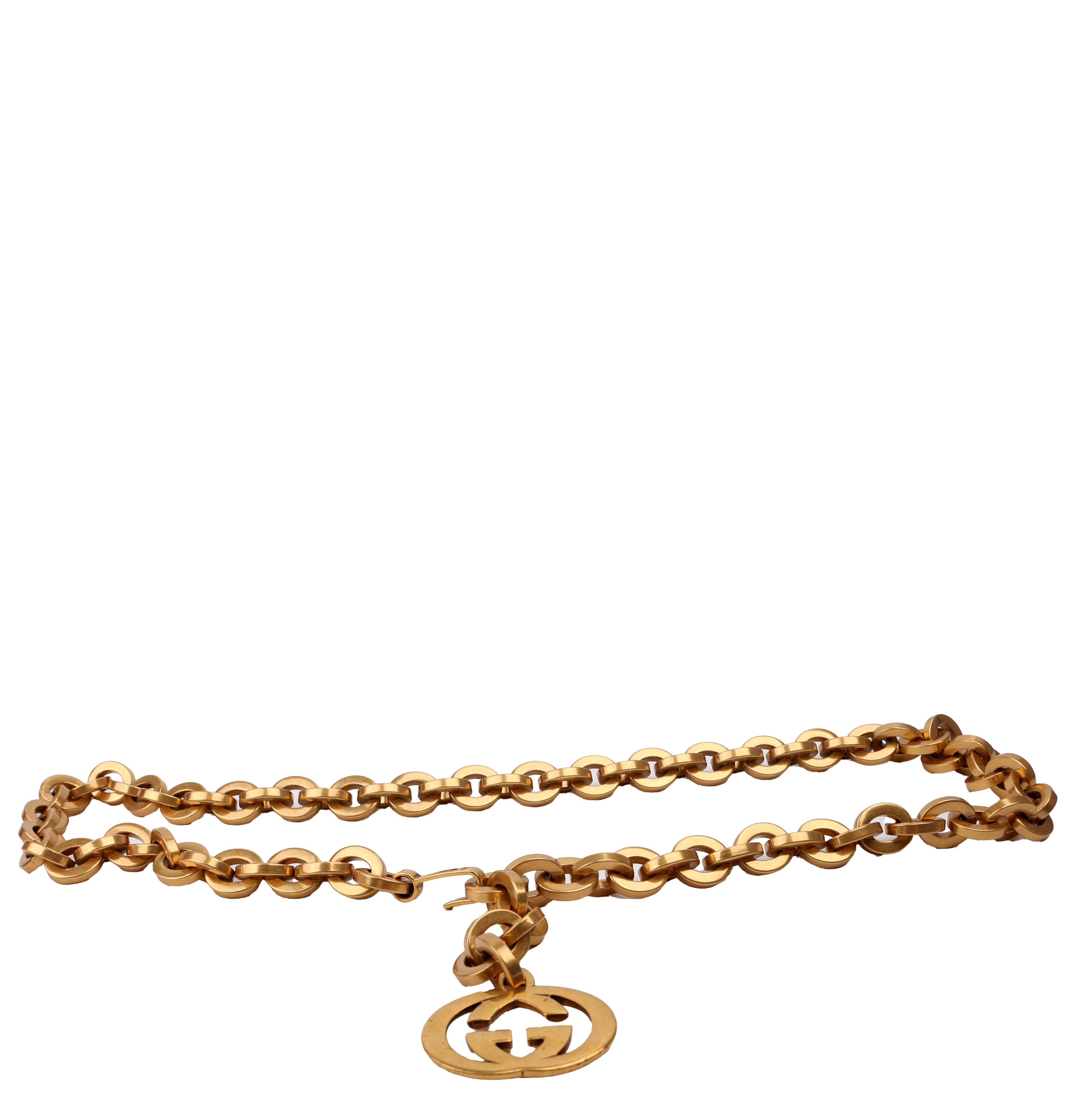 649931 Interlocking G Chain Belt Gold