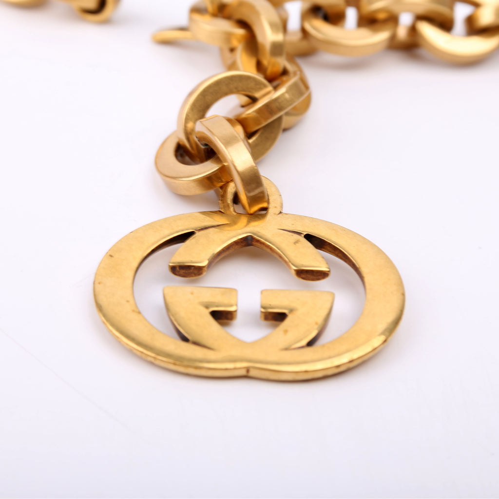 649931 Interlocking G Chain Belt Gold