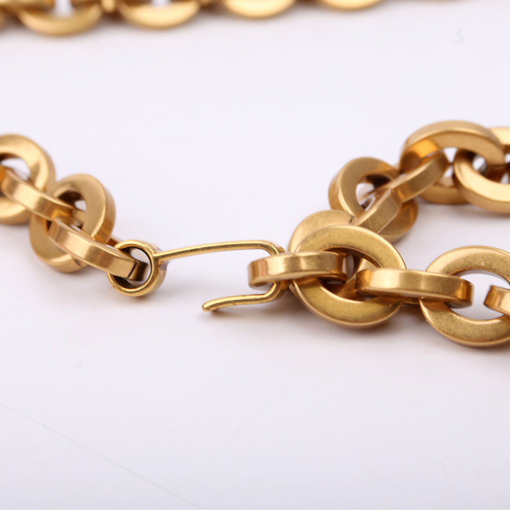 649931 Interlocking G Chain Belt Gold