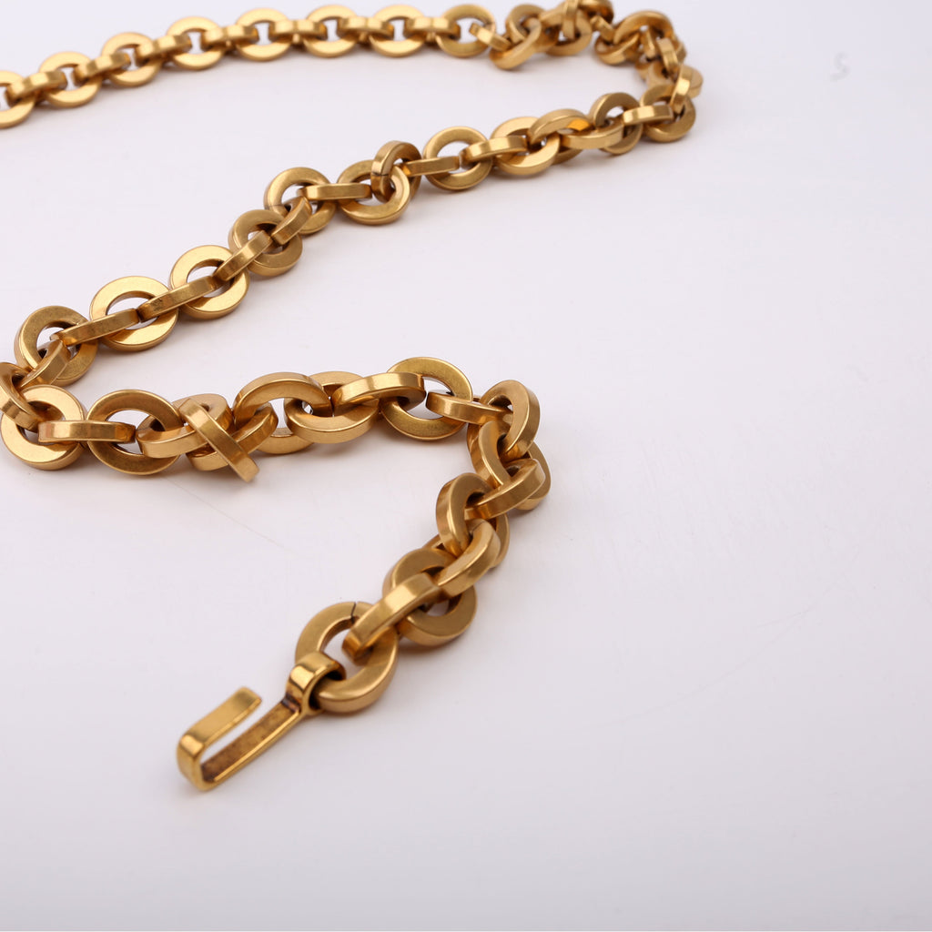 649931 Interlocking G Chain Belt Gold