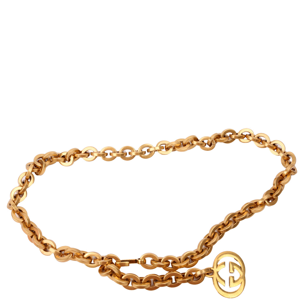 649931 Interlocking G Chain Belt Gold