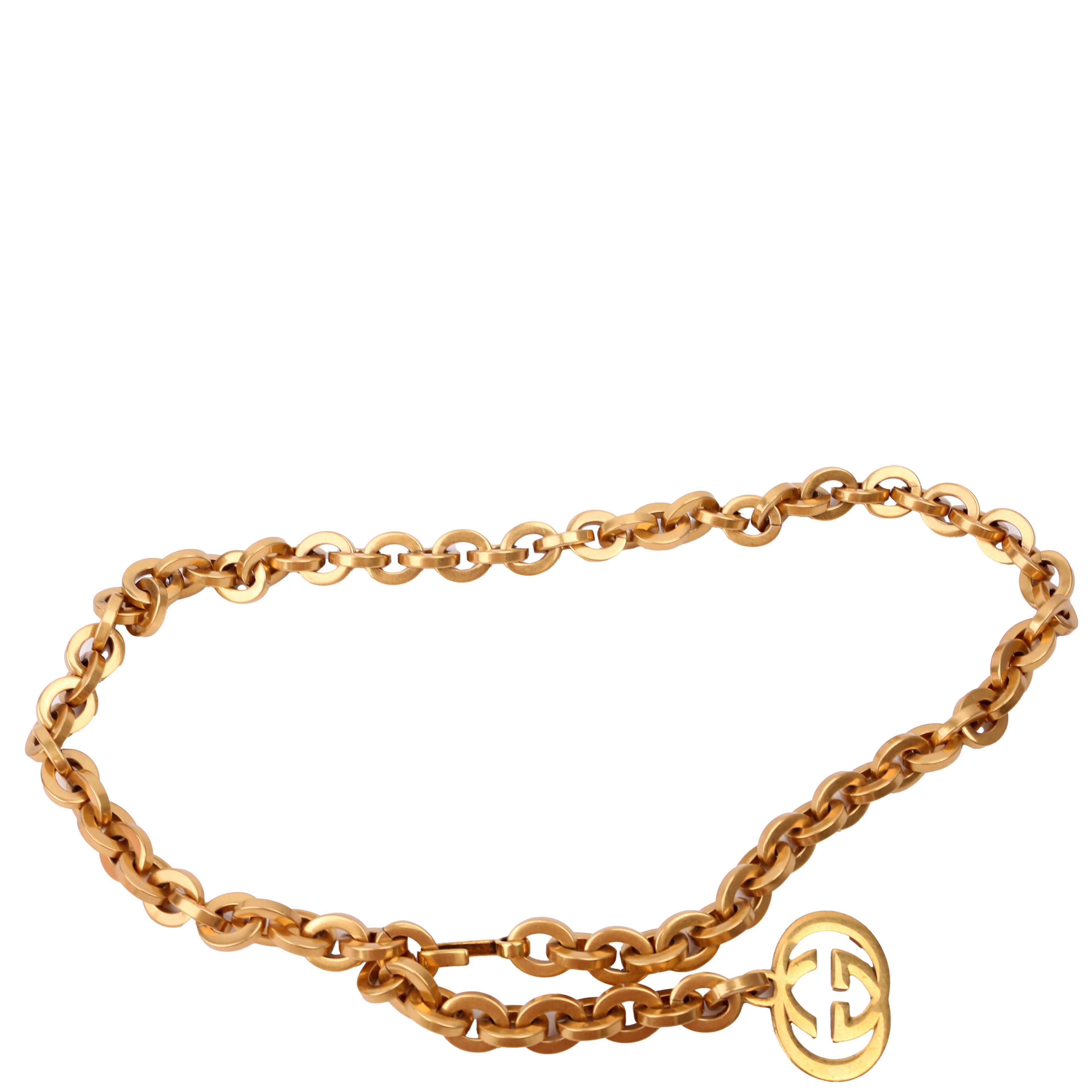 649931 Interlocking G Chain Belt Gold