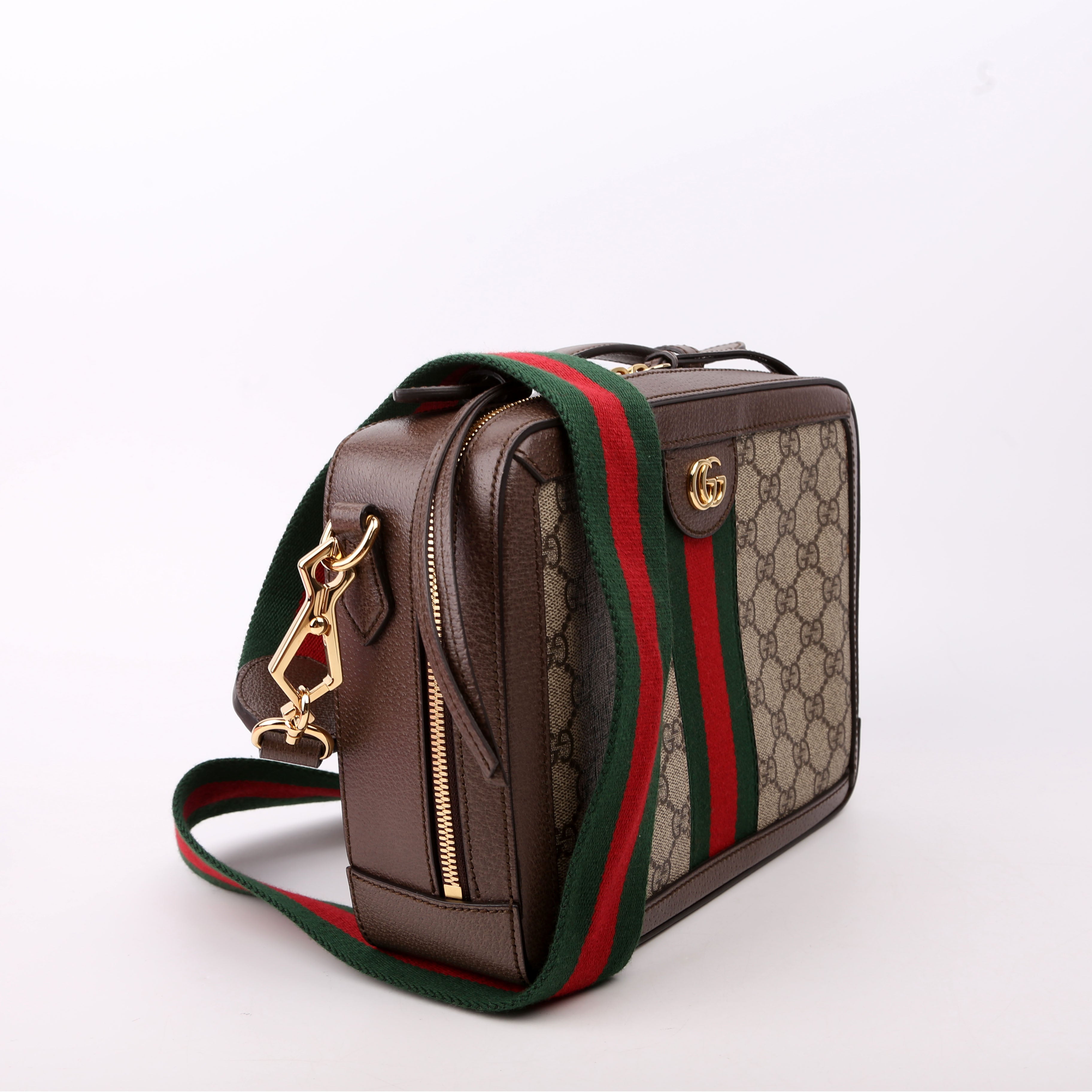 550622 Ophidia GG Small Shoulder Bag Brown