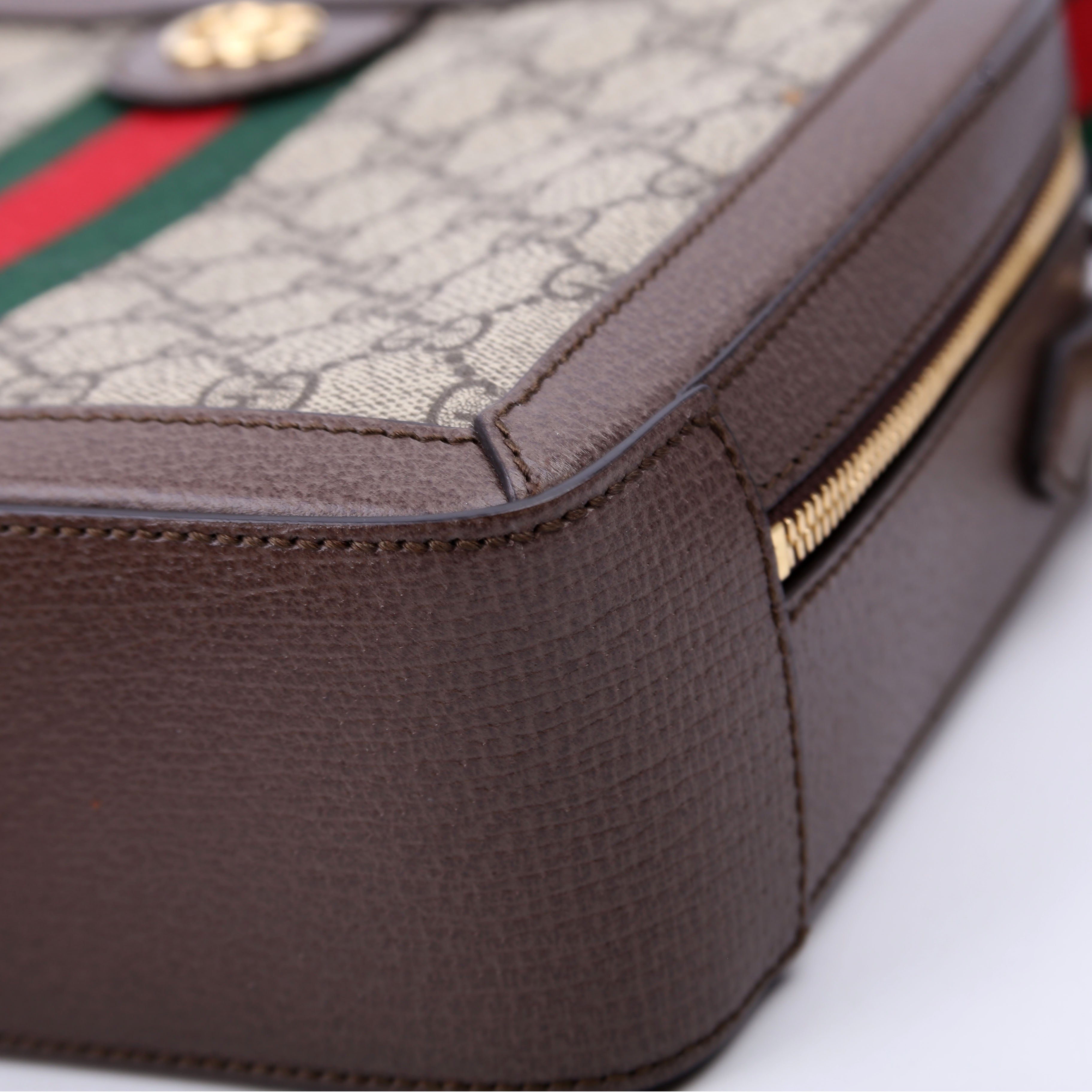 550622 Ophidia GG Small Shoulder Bag Brown