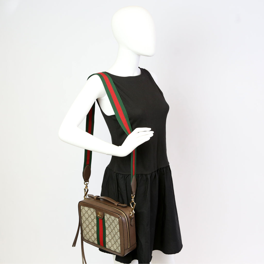 550622 Ophidia GG Small Shoulder Bag Brown