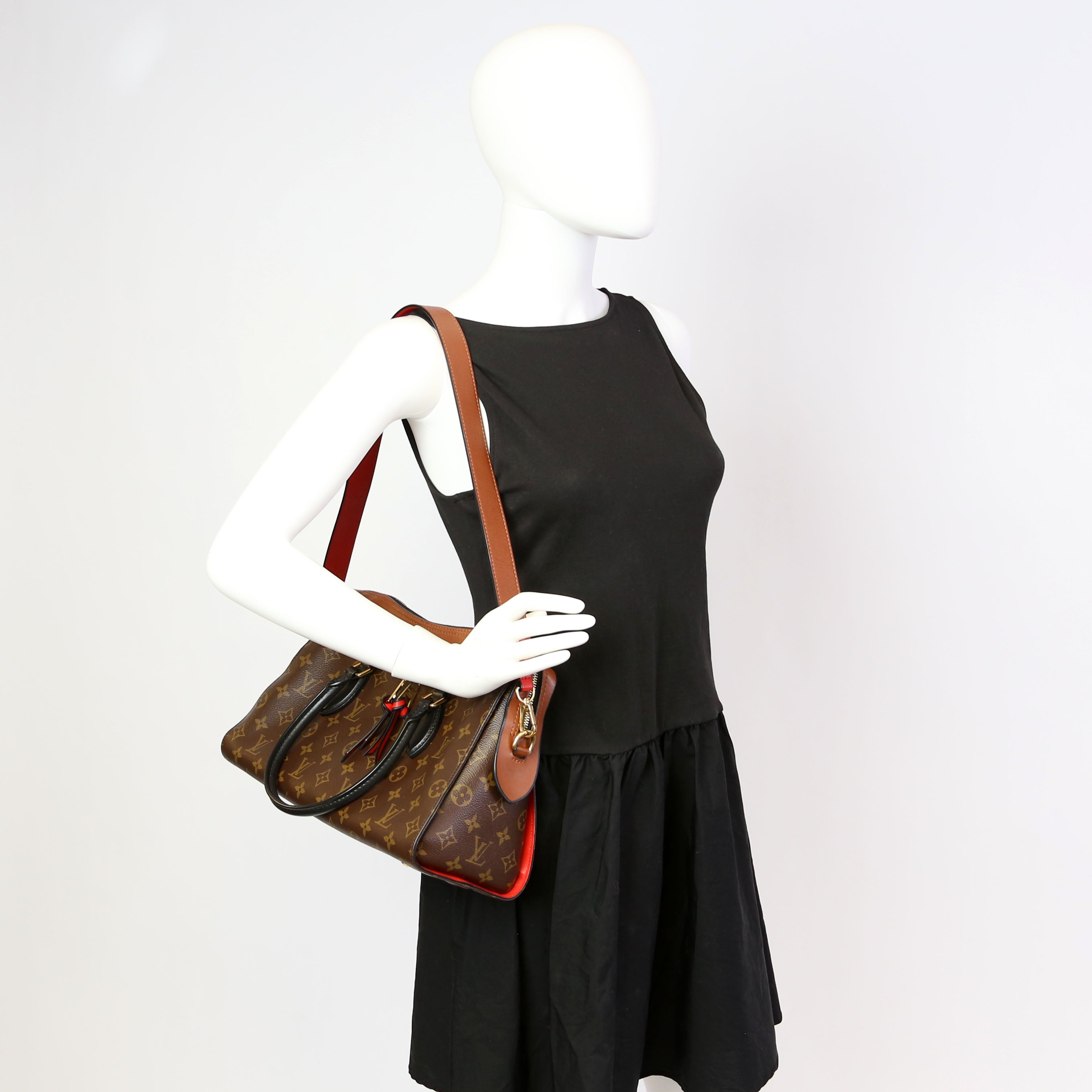 Tuileries Monogram/Leather Brown/Red
