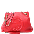 536196 Soho Leather Shoulder Medium Red