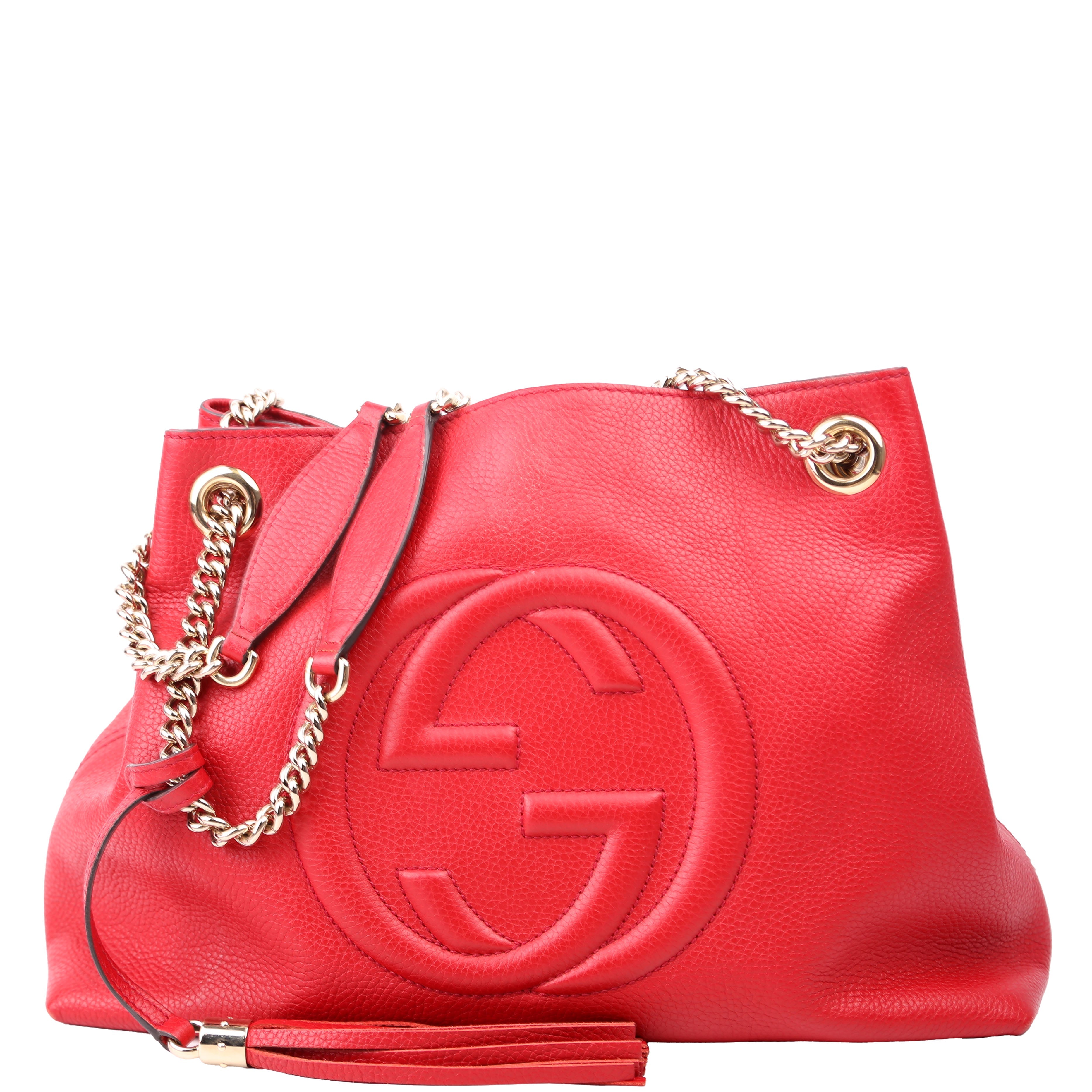 536196 Soho Leather Shoulder Medium Red