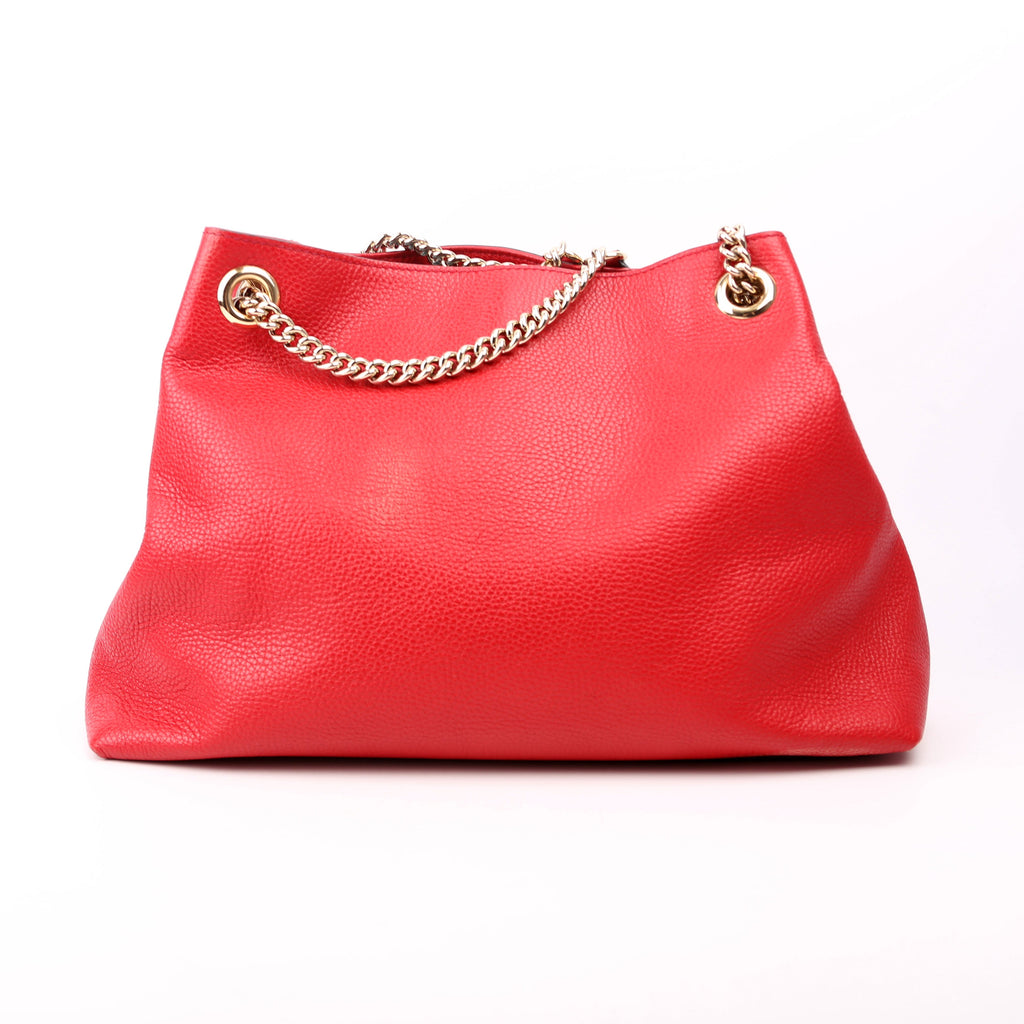 536196 Soho Leather Shoulder Medium Red