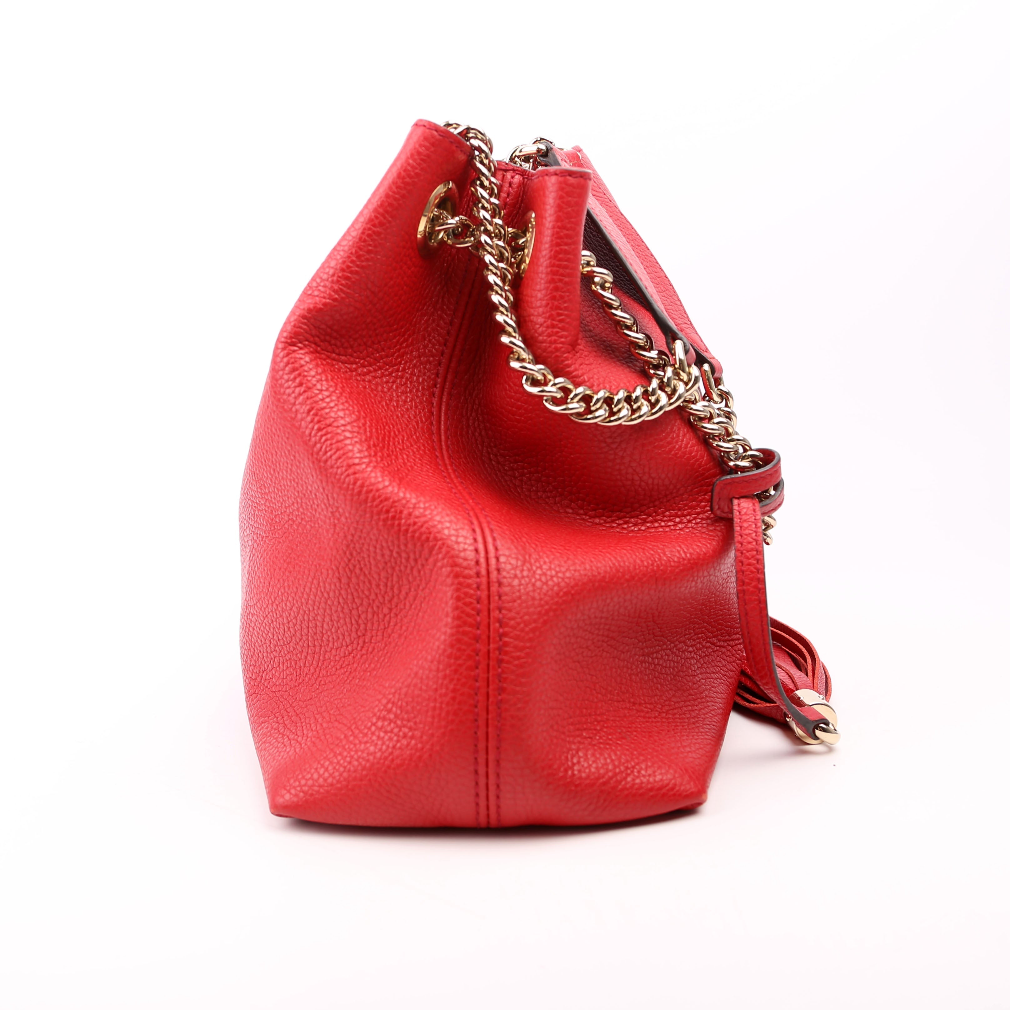536196 Soho Leather Shoulder Medium Red