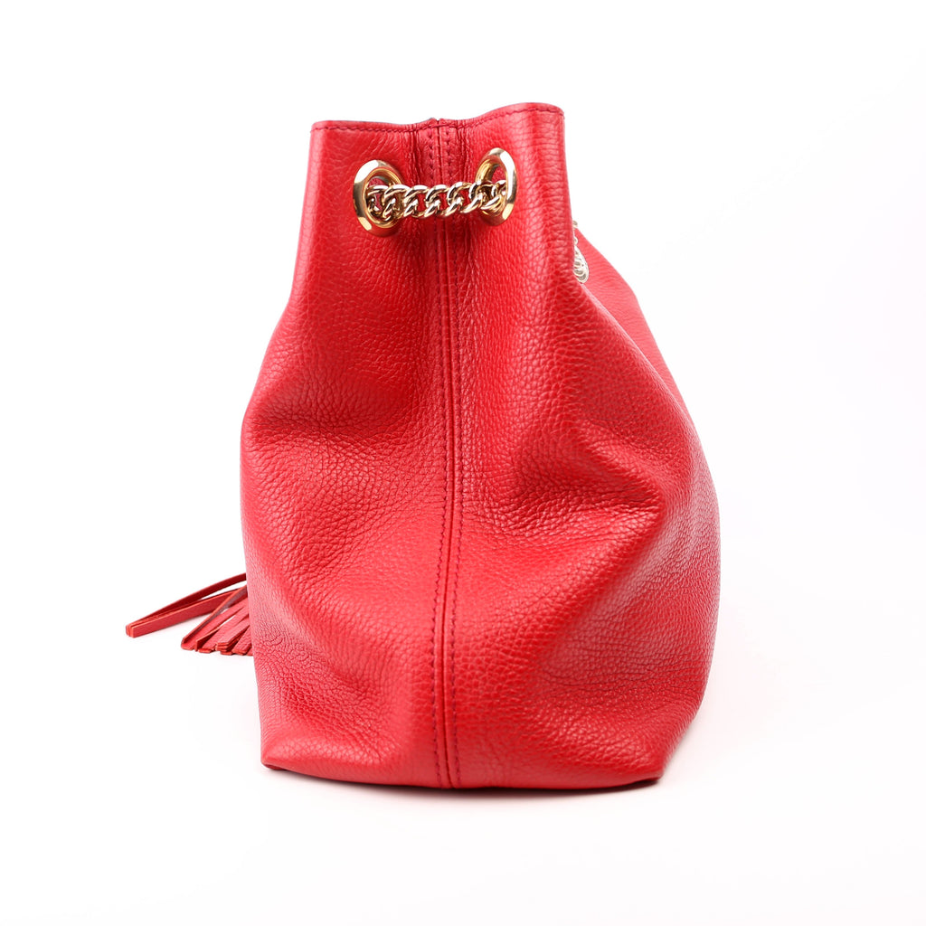 536196 Soho Leather Shoulder Medium Red
